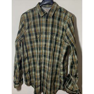 CC Filson Mens Button Shirt large Plaid Twin Lakes Sport Vented Mesh